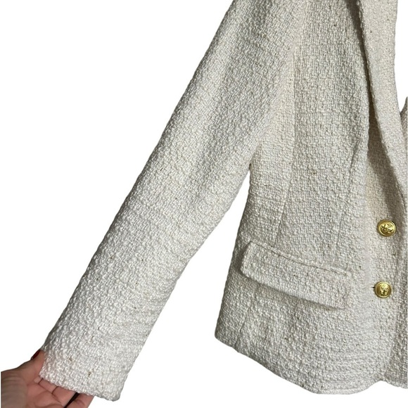 Maison Jules Womens White And Gold Boucle Blazer Size Large - Picture 3 of 15